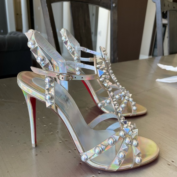 Christian Louboutin Shoes - christian louboutin Goldora 100mm stiletto sandal spike iridescent sz 38